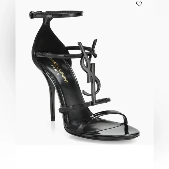 Saint Laurent YSL 100mm Opyum Patent Leather Sandals - Picture 1 of 16